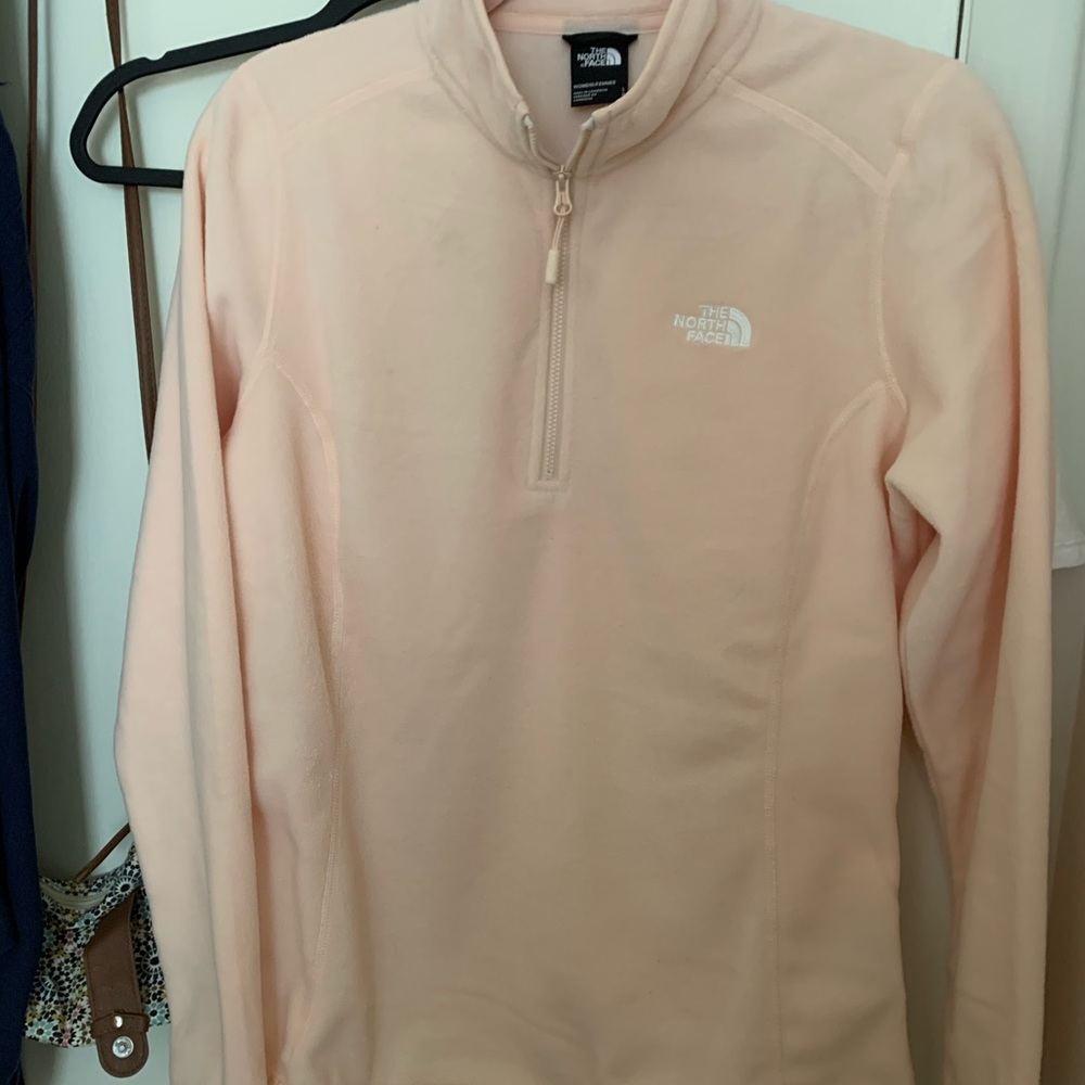 North Face Peach 1/4 Zip Fleece (Large)